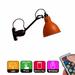 FSLiving Battery Operated Wall Sconces Wireless Orange Metal Shade Wall Lamp Industrial Adjust Up and Down Design E26 Base LED Nightstand Wall Light Fixture for Loft Corrider Entrance - 1 Light