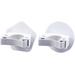 Mop Hanging Rack 2Pcs Punch-Free Mop Hanging Rack Wall-Mounted Broom Rack Anti-Slip Hanging Clips White (Round + Prismatic)