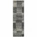 HomeRoots 2 x 8 ft. Geometric Shag Power Loom Stain Resistant Runner Rug Charcoal Silver & Gray