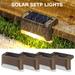 4Pack Solar Deck Lights GRNSHTS Auto on/off Solar Step Lights Outdoor Waterproof Led Solar Lamp Garden Decorative Lighting for Stairs Outdoor Pathway Patio Yard Fences and Driveway