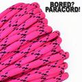 Bored Paracord Brand 550 lb Type III Paracord - Little Black Pink 100 Feet