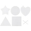 50pcs Cross Stitch Plate Plastic Grid Embroidery Mesh Sheet DIY Liner Board Manual DIY Mesh Piece With 2pcs Needles (Heart Shape Circle Square and Triangle 10pcs for Each With 2pcs Needles)