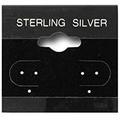 N icePackaging - 100 Qty Sterling Silver Imprinted in Silver Foil Black 1 1/2 x 1 1/2 Hanging Earring Cards - for Displays Hooks or Slatwalls - Merchandise & Sales - Clip/Wire/Post Earrings