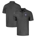 Men's Cutter & Buck Black Pac-12 Gear Pike Eco Pebble Print Stretch Recycled Polo