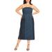 Plus Size Women's Strapless Denim Dress by ELOQUII in Medium Wash (Size 26)