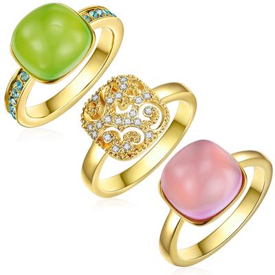 Lulu & Jane Schmuckset Metall-Legierung verziert mit Kristallen von Swarovski® in Gelbgold 52 Damen