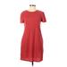 Zara Casual Dress - Shift: Red Solid Dresses - Women's Size Small