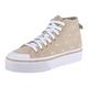 Sneaker ADIDAS ORIGINALS "NIZZA PLATFORM MID" Gr. 39, beige (magic beige, wonder white, collegiate purple) Schuhe Schnürstiefeletten