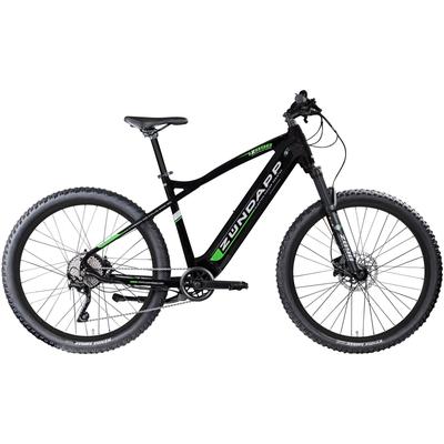 E-Bike ZÜNDAPP "Z898" Gr. 48, schwarz (schwarz, grün), E-Bikes, 48cm, 27,5 Zoll (69,85cm), Pedelec, Elektrofahrrad für Damen u. Herren, MTB
