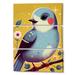 Design Art Cute Blue Cartoon Bird Sitting On A Branch II - Animals Bird Canvas Wall Art Set Canvas in White | 36 H x 28 W x 1 D in | Wayfair