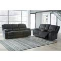 Signature Design by Ashley Draycoll 2 Piece Reclining Living Room Set Polyester/Chenille in Gray | 40 H x 87 W x 40 D in | Wayfair Living Room Sets