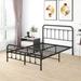 Lark Manor™ Hidalgo Metal Platform Bed Metal in Black | 44 H x 54 W in | Wayfair 61A690CD3F50481C80424E97CD336634