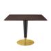 Everly Quinn Zinque 40" Square Dining Table Wood/Metal in Brown | 29.5 H x 39.5 W x 39.5 D in | Wayfair B3FED78A02C842ECB486E4FDF1B60E91