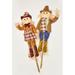 The Holiday Aisle® 2 Piece Boy & Girl Harvest on Pole w/ Boots Garden Stake Set Polyester in Blue/Brown/Red | 60 H x 12 W x 4 D in | Wayfair