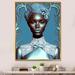 House of Hampton® Retro Haute Couture African American Lady VI On Canvas Print Canvas/Metal in Blue/Brown | 32 H x 24 W x 1 D in | Wayfair