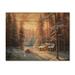 Loon Peak® Welland Snow Covered Cottage In The Mountains On Wood Print Wood in Brown/White | 10 H x 20 W x 0.78 D in | Wayfair