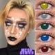 1 Pair Cosplay Color Contact Lenses for Eyes Anime Accessories Halloween Mesh Series Red White Blue