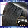 Jensfn mini tape in haar verlängerungen 100% remy natürliches menschliches haar 16 "-26" zoll gerade