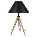 Lampe de chevet bois naturel et noir