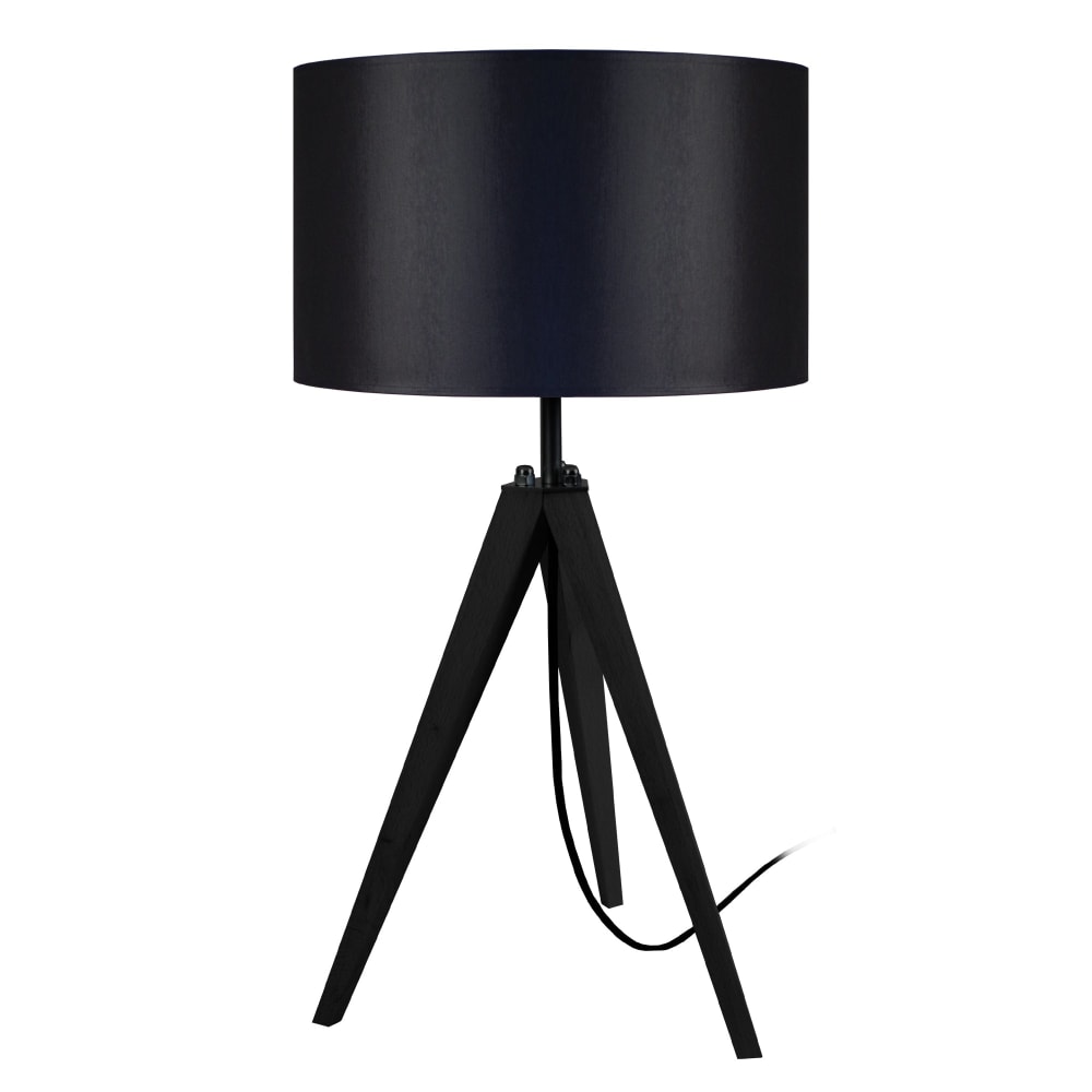 Lampe trepiedbois H54cm noir;Abat-jour: noir