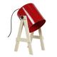 Lampe de bureau bois naturel et rouge