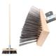 Wire Broom Long Handled Brush with Stiff Metal Steel Bristles for Scrubbing Patios and Paving