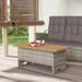 vidaXL Patio Table 39.4"x19.7"x16.9"/24.8" Solid Wood Acacia&Poly Rattan - 39.4" x 19.7" x 16.9"/24.8"