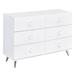 Robinson White and Chrome 6-drawer Double Dresser