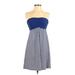 Express Casual Dress - A-Line: Blue Print Dresses - Women's Size Small