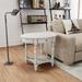 Solid Wood Oval End Table Sofa Table with Drawer and Storage Shelf