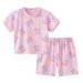 Personalized Pajamas for Toddlers Matching Clothes for Family of 4 Toddler Boys Girls Short Sleeve Cartoon Prints T Shirt Pullover Tops Shorts Pajamas Sleepwear Outfits