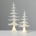 17.5"H and 12.75"H Sullivans Pearlescent Lighted Tree - Set of 2, White - 7"L x 7"W x 12.75"H, 8.75"L x 8.75"W x 17.5"H