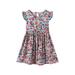 NIUREDLTD Girls Toddler Kids Crew Neck Summer Sleeveless Sundress Casual Beach Floral Prints Party Dress 120