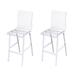 DeYoung Clear and Chrome Armless Counter Height Chair (Set of 2)