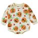 Halloween Unisex Baby Rompers Casual Pumpkin Print Long Sleeve Sweatshirt Jumpsuit for Newborn Toddler Girl Boy