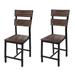 Vaughn Oak and Black Ladder Back Side Chairs (Set of 2)