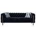 Modern Velvet sofa, Square Arm and Tufted Back, Multiple Cushion Seat