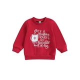 Qtinghua Toddler Baby Girl Boy Christmas Sweatshirt Long Sleeve Tree/Santa/Coffee/Red Truck Print Pullover Tops Fall Clothes Red A 12-24 Months
