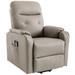 PU Massage Recliner Chair with Massage and Heating Function, Electric Power Lift Chairs with Side Pocket and Remote Control