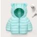 Gubotare Baby Boys Winter Coats Toddler Kids Baby Boys Girls Winter Warm Jacket Solid Coats Outerwear Bear Ears Hooded Padded Sky Blue 2-3 Years