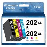 202 Ink Cartridges for Epson 202XL Ink cartridges for Epson 202XL 202 XL T202XL T202 Ink for Epson XP-5100 WF-2860 Printer(1 Black 1 Cyan 1 Magenta 1 Yellow)