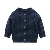 Godderr 3M-2Y Toddler Baby Boys Outerwear Toddler Boys Knitted Cardigan Coats Baby Fall Winter Outerwear Jacket