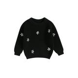 Infant Baby Girl Oversized Sweater Long Sleeve Crewneck Flower Winter Warm Knitted Pullover Sweatshirt Clothes