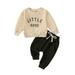 Toddler Baby Boy Girl Fall Clothes Letter Print Sweatshirt Pullover Tops + Pants Outfits Set Tracksuit Clothing Kids Clothing Set