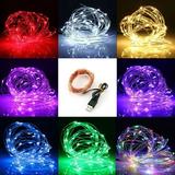USB Plug In 66ft 200 LED Micro Copper Wire Fairy String Lights Waterproof for Indoor Outdoor Home Party Xmas Garland Decor Warm Wh