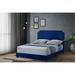 Haniger Blue Queen Panel Bed with Scooped Headboard