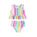 IZhansean Toddler Baby Girls Swimsuit Swimsuit Two Piece Stripes Tank Tops Shorts Bathing Suit Bikini Set Pink 18-24 Months