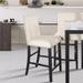 Beige Faux Marble Modern 5-Piece Counter Height Dining Set