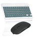 Rechargeable Bluetooth Keyboard and Mouse Combo Ultra Slim Full-Size Keyboard and Mouse for Motorola Moto G9 Power and All Bluetooth Enabled Mac/Tablet/iPad/PC/Laptop -Pine Green with Black Mouse