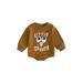 Thanksgiving Baby Boys Girls Sweatshirt Rompers Long Sleeve Turkey Letter Print Onesie Jumpsuit Bodysuit